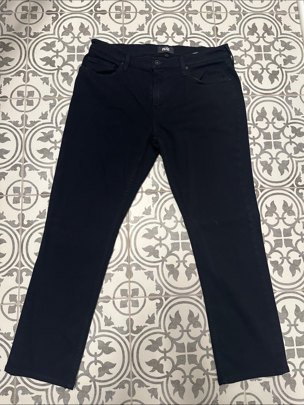 PAIGE Men’s Black Straight Jeans